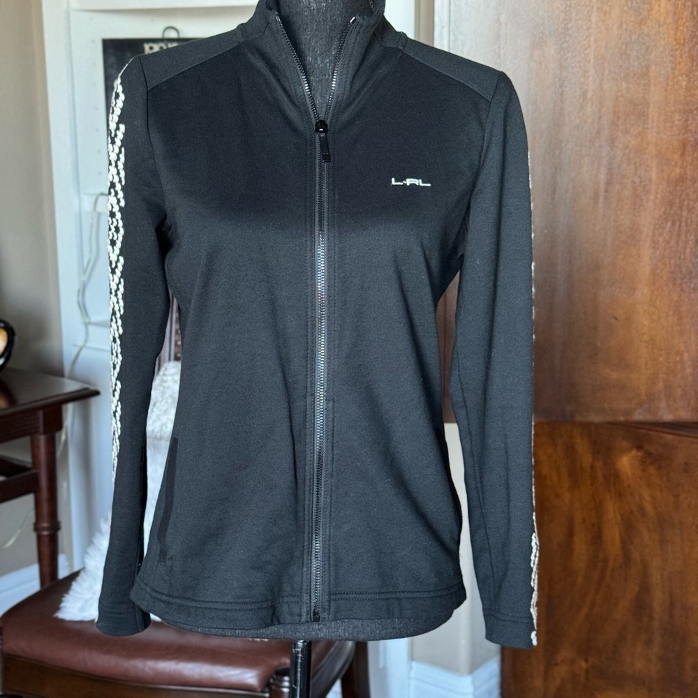Lauren Ralph Lauren Black Embroidery Active Jacket - Picture 1 of 11